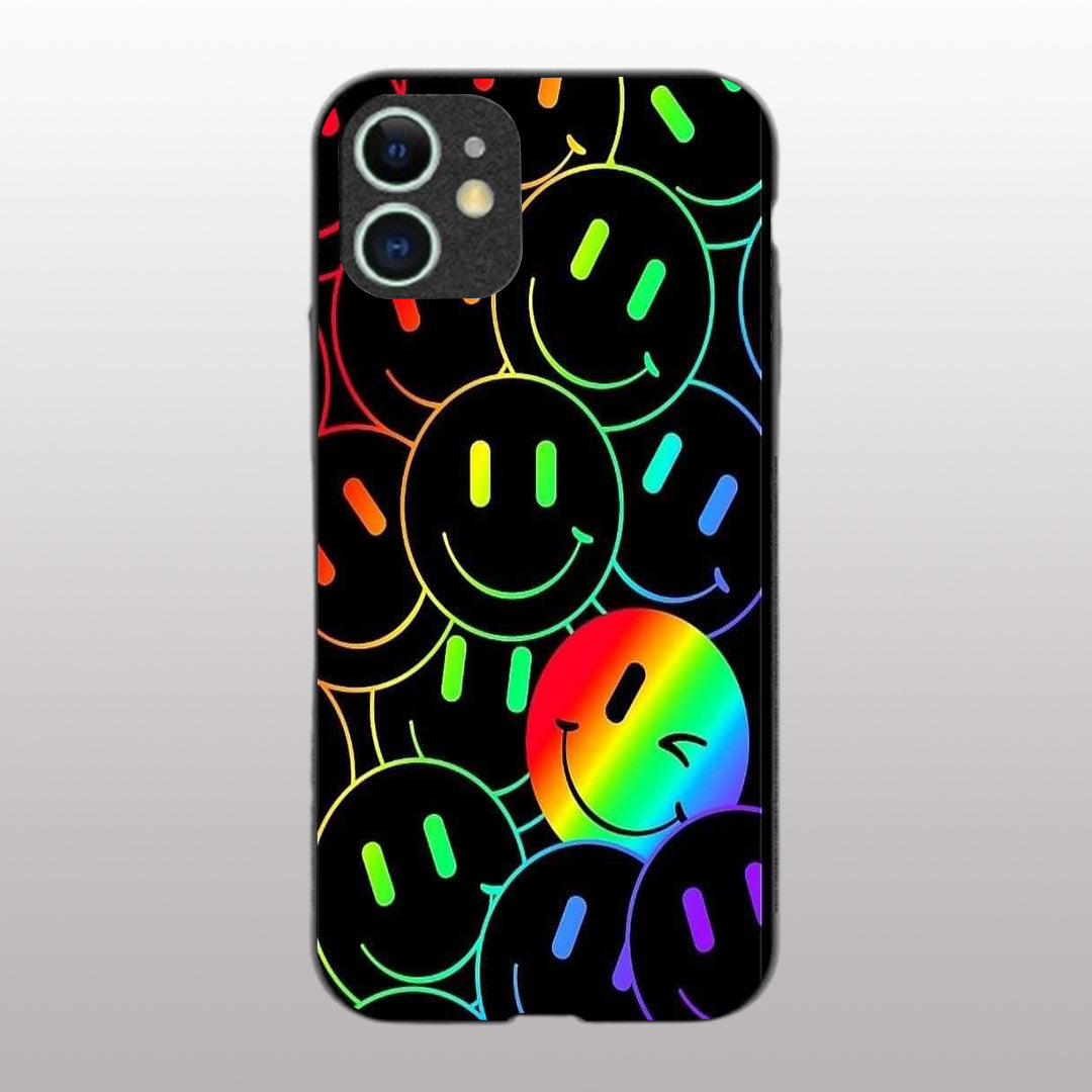 Colourful Smiles  pattern phone case for iphone 11| Glass case