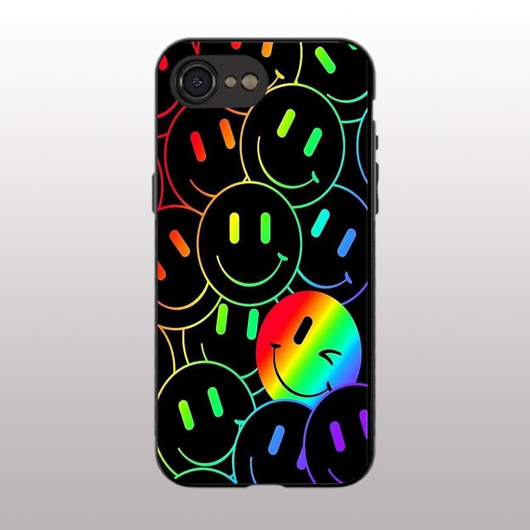 Colorful Smiles pattern phone case for iphone 16E | Glass case