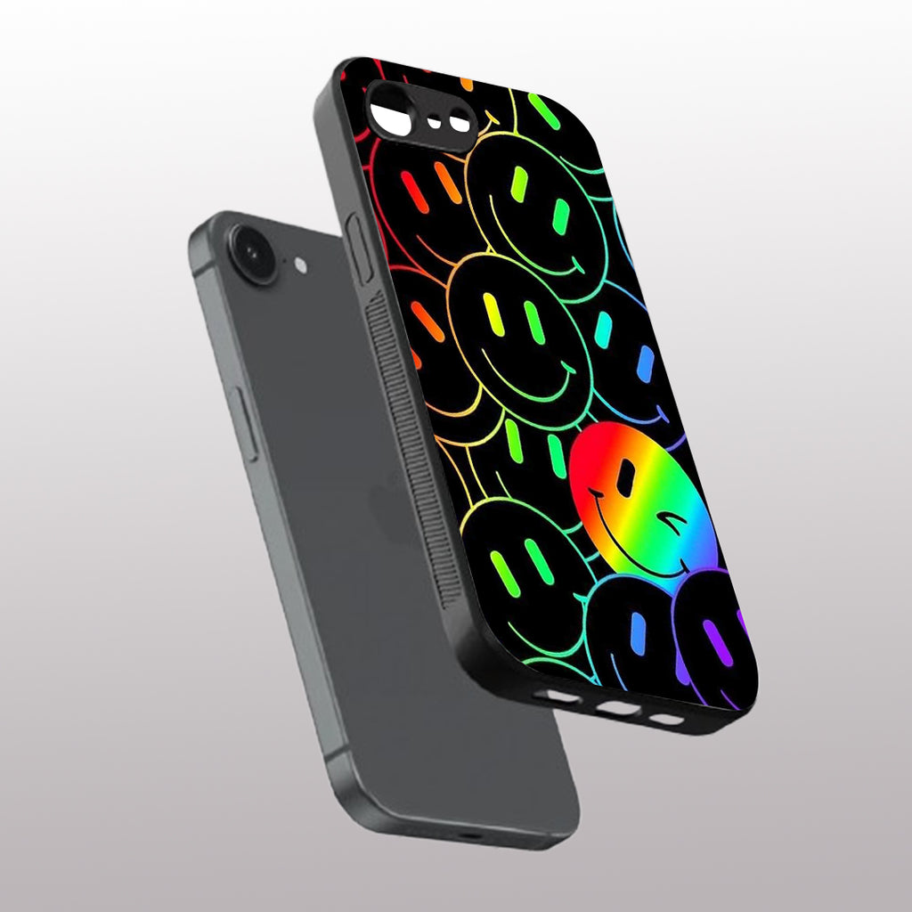 Colorful Smiles pattern phone case for iphone 16E | Glass case