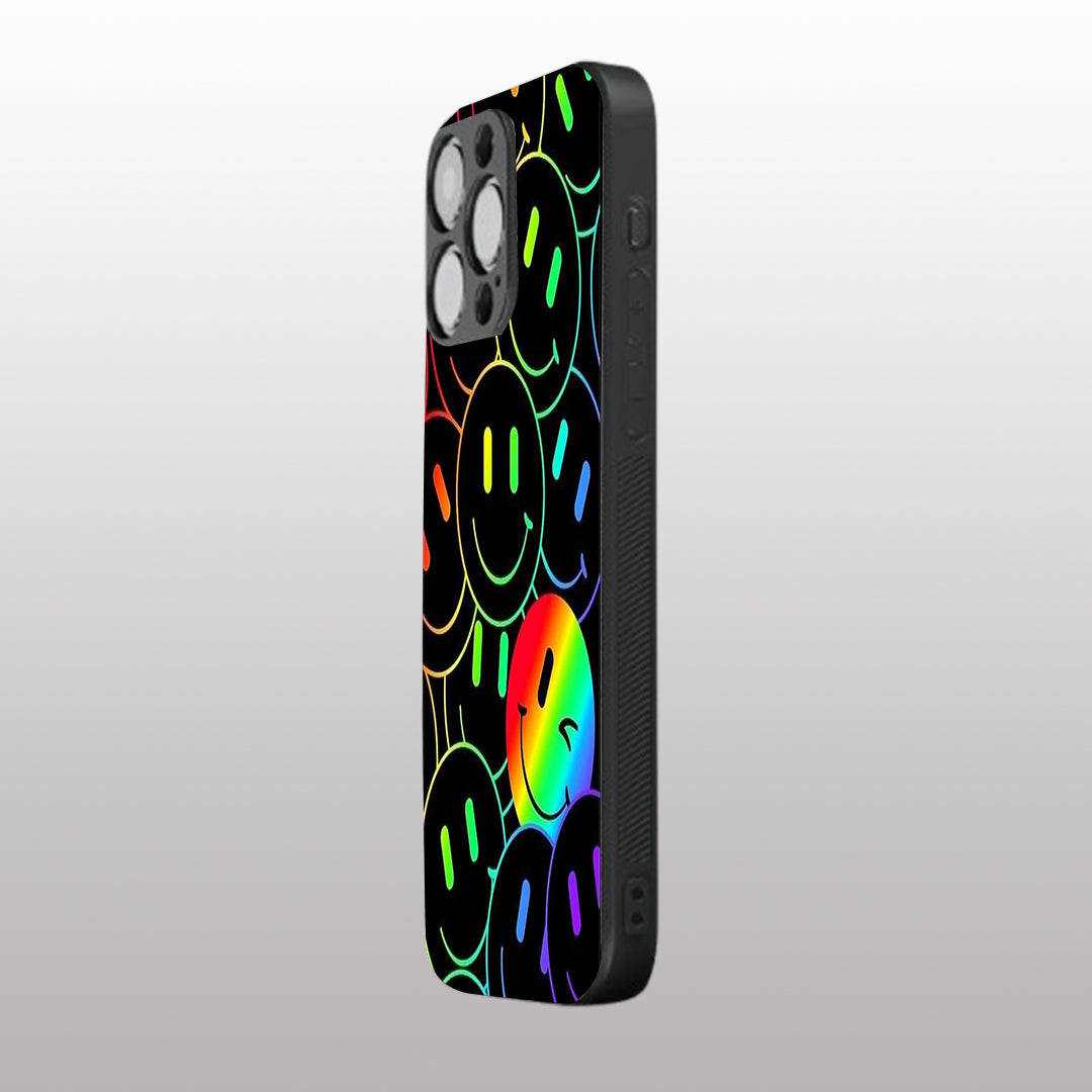 Colourful Smiles pattern phone case for iphone 14 pro max | Glass case