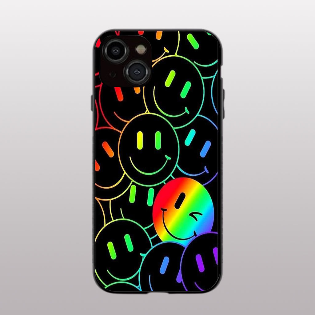Colourful Smiles pattern phone case for iphone 13 mini | Glass case