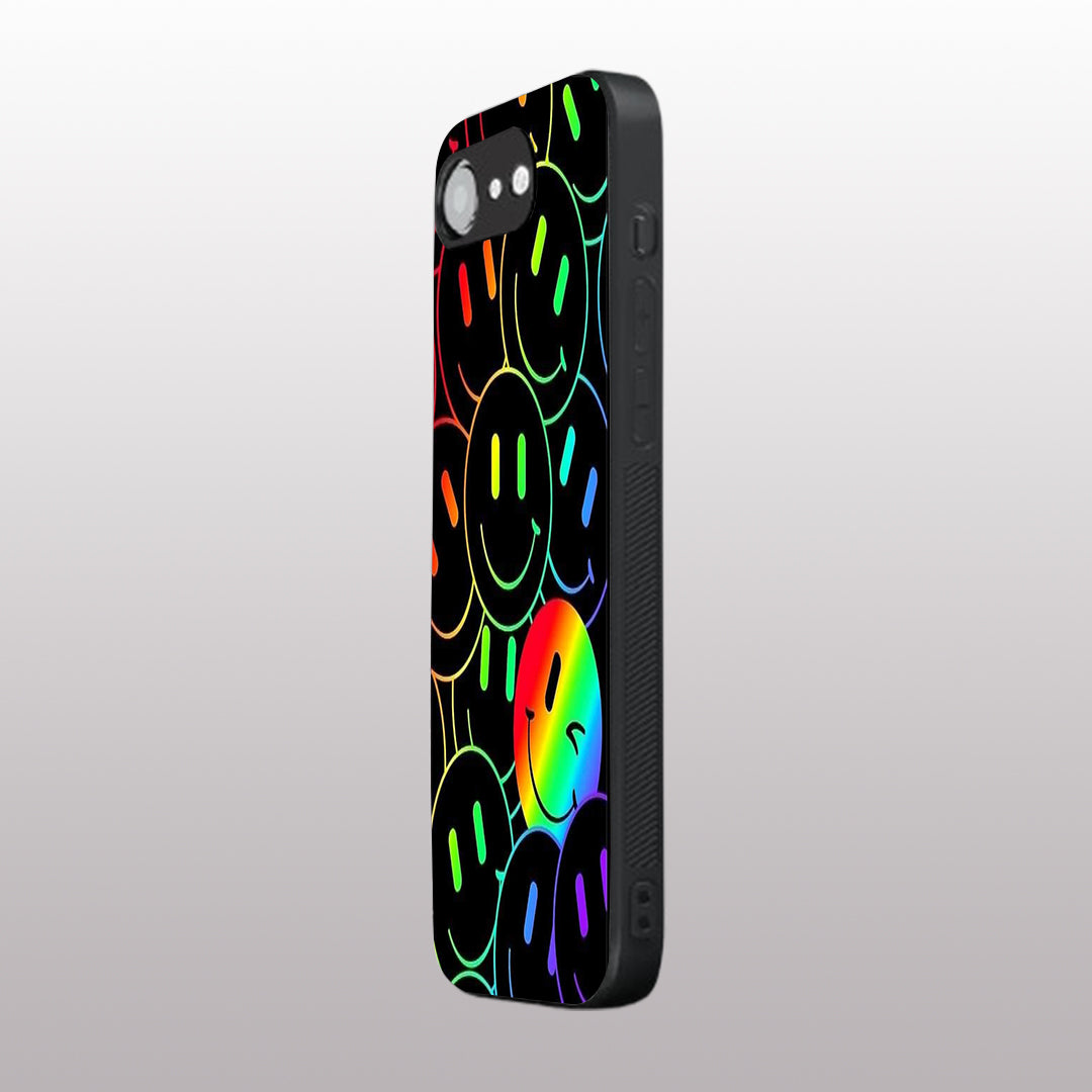 Colorful Smiles pattern phone case for iphone 16E | Glass case