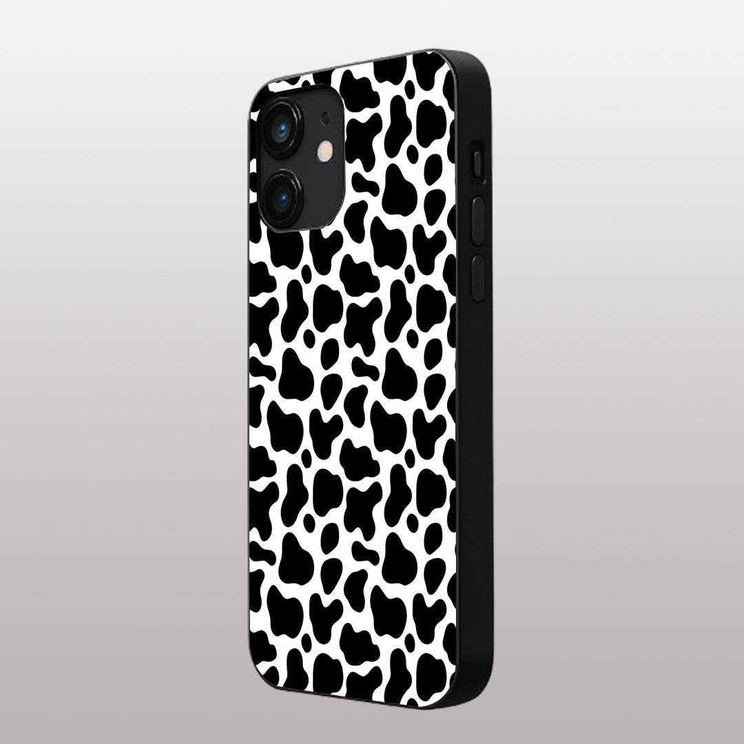 Cow Fur pattern phone case for iphone 12 mini|Glass case