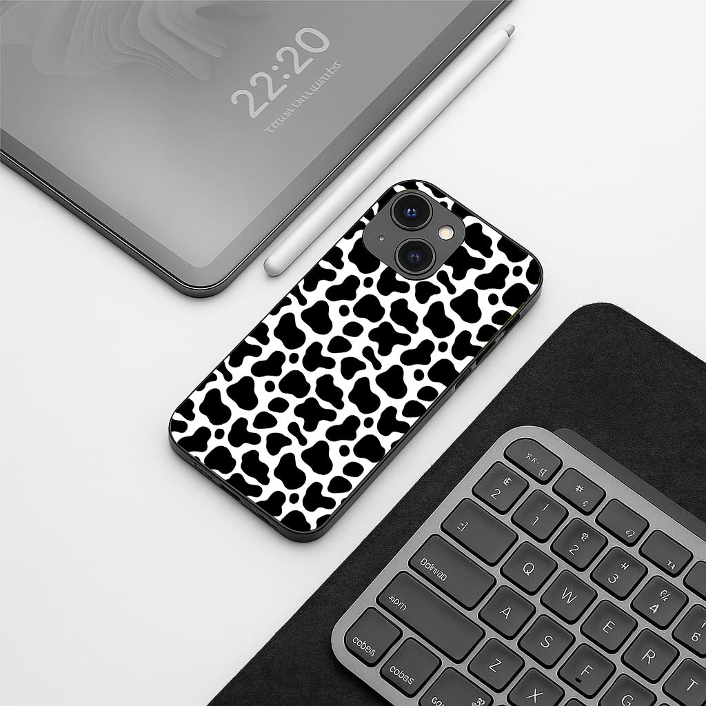 Cow Fur pattern phone case for iphone 13 mini |Glass case