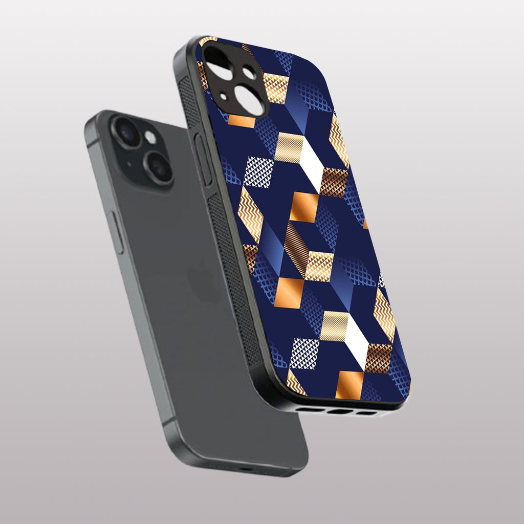 Disorted Wood Blue pattern phone case for iphone 13 mini | Glass case