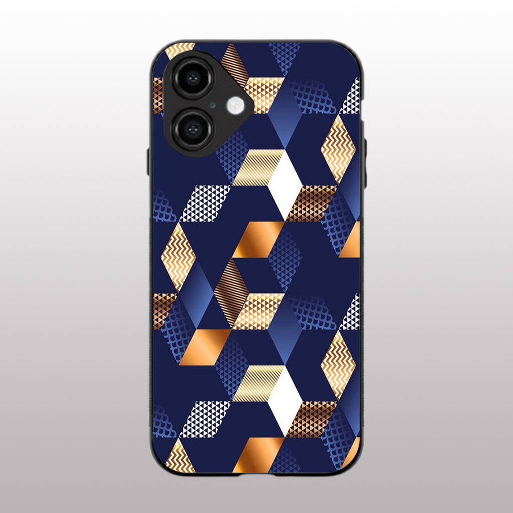 Disorted Wood Blue pattern phone case for iphone 16 plus | Glass case