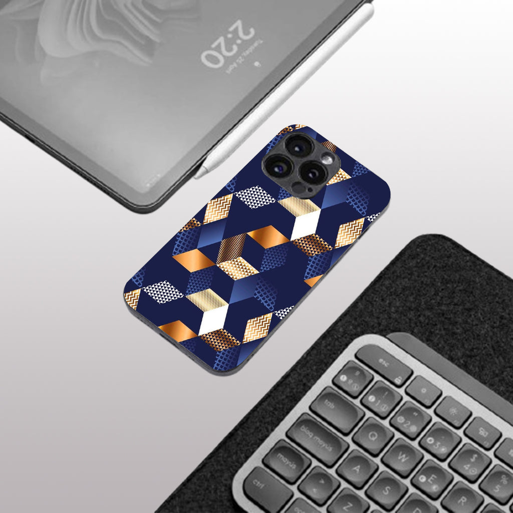 Disorted Wood Blue pattern phone case for iphone 14 pro max | Glass case