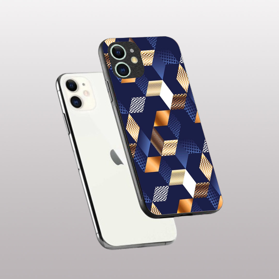 Disorted Wood Blue pattern phone case for iphone 12 mini |Glass case