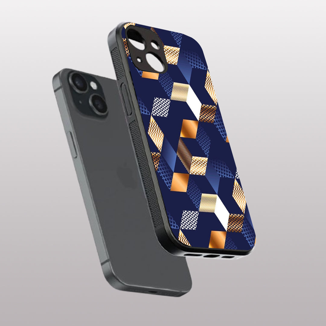 Disorted Wood Blue pattern phone case for iphone 15| Glass case