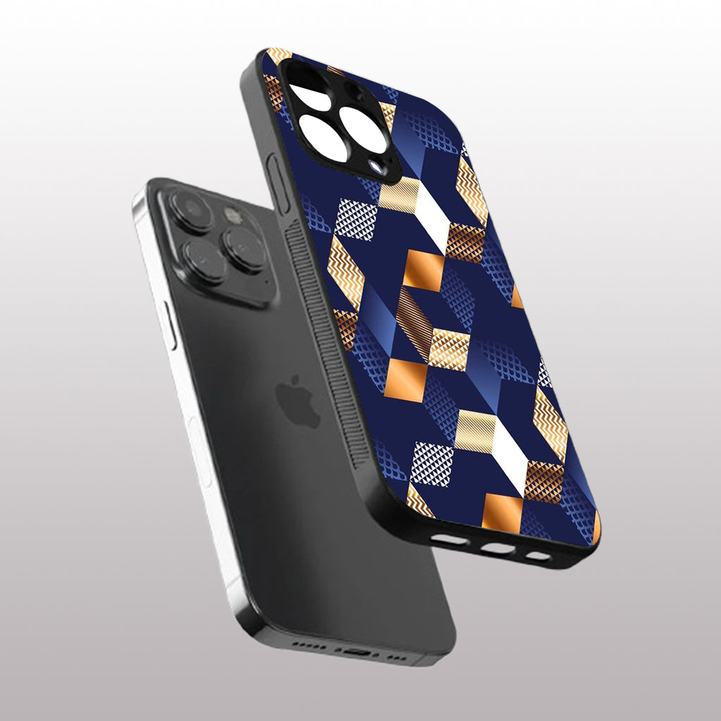 Disorted Wood Blue pattern phone case for iphone 14 pro max | Glass case