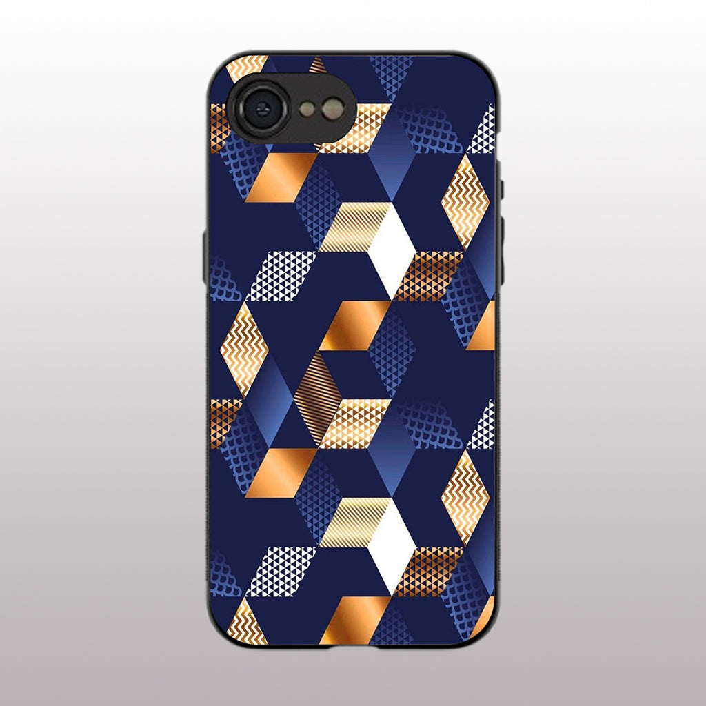 Distorted Wood Blue pattern phone case for iphone 16E| Glass case