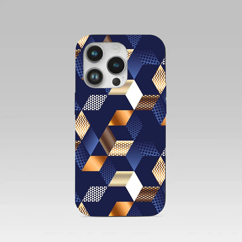 Disorted Wood Blue pattern phone case for iphone 16 pro | Glass case