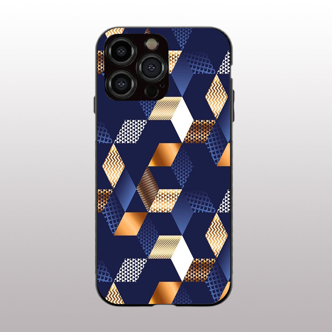 Disorted Wood Blue pattern phone case for iphone 14 pro max | Glass case