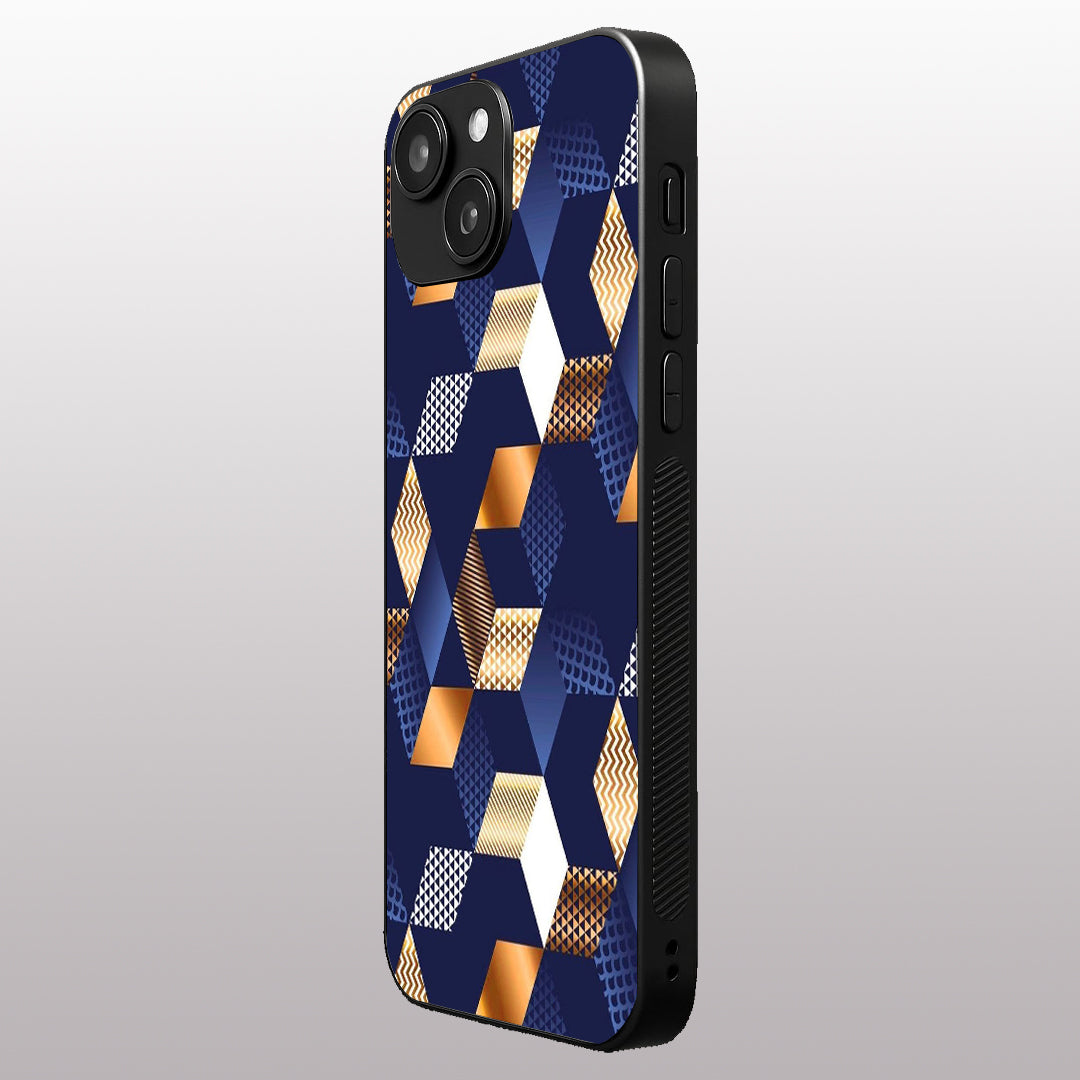 Disorted Wood Blue pattern phone case for iphone 13 mini | Glass case