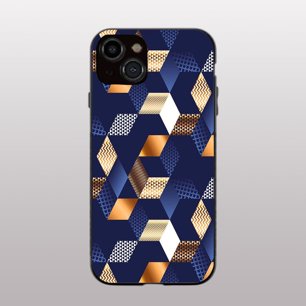 Disorted Wood Blue pattern phone case for iphone 13 mini | Glass case