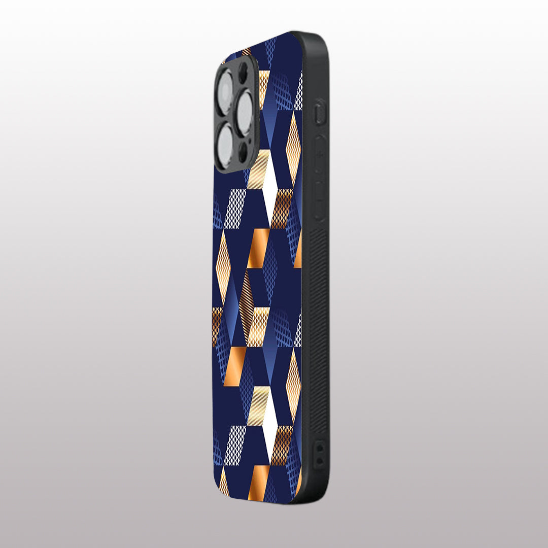 Disorted Wood Blue pattern phone case for iphone 14 pro max | Glass case
