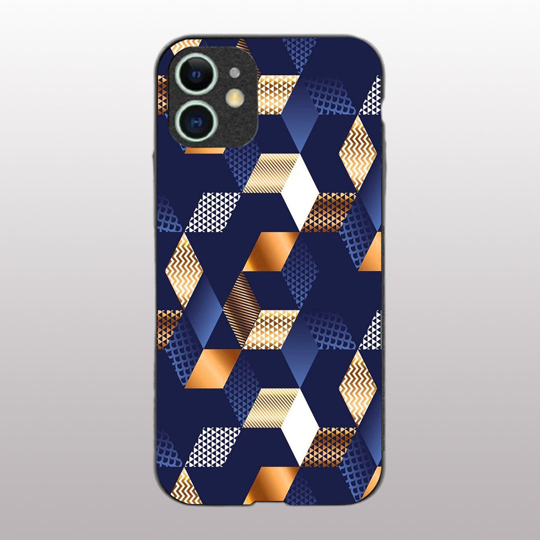 Disorted Wood Blue pattern phone case for iphone 12 mini |Glass case