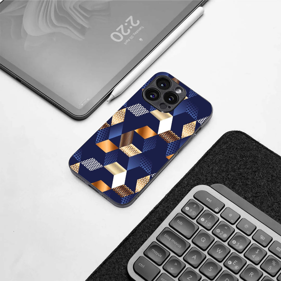 Disorted Wood Blue pattern phone case for iphone 12 pro| Glass case