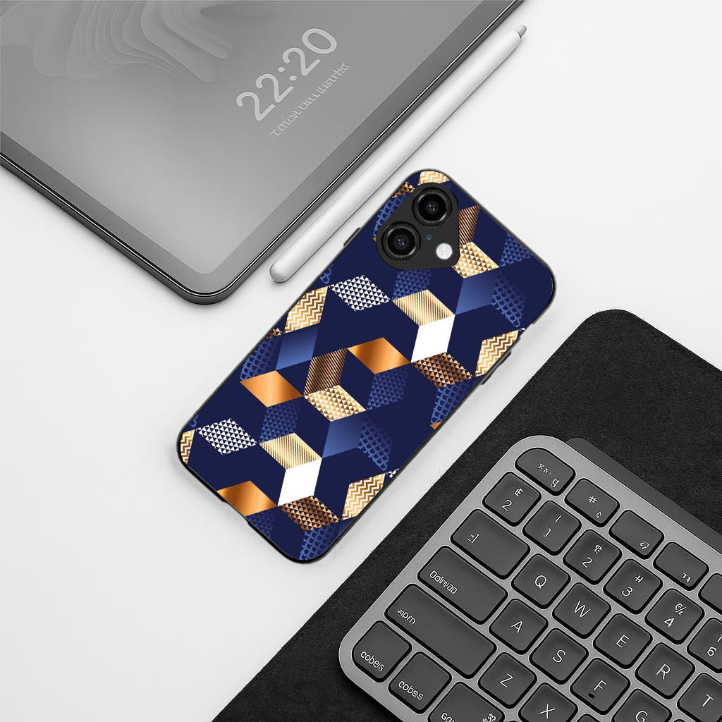 Disorted Wood Blue pattern phone case for iphone 16 | Glass case