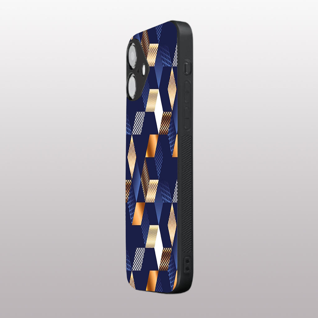 Disorted Wood Blue pattern phone case for iphone 16 plus | Glass case