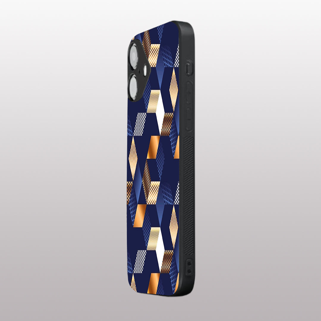 Disorted Wood Blue pattern phone case for iphone 16 plus | Glass case