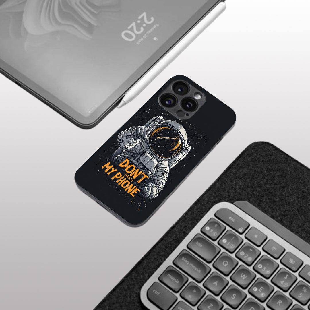 Don't Touch My Phone pattern phone case for iphone 15 pro | Glass case