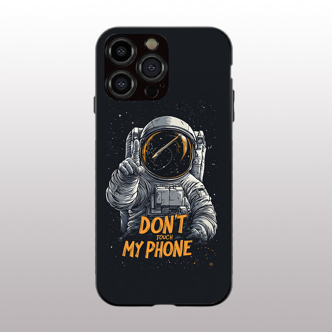 Don't Touch My Phone pattern phone case for iphone 15 pro | Glass case