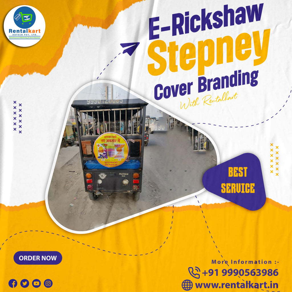 E-Rickshaw Stepney Cover Branding with Installation in Chandigarh