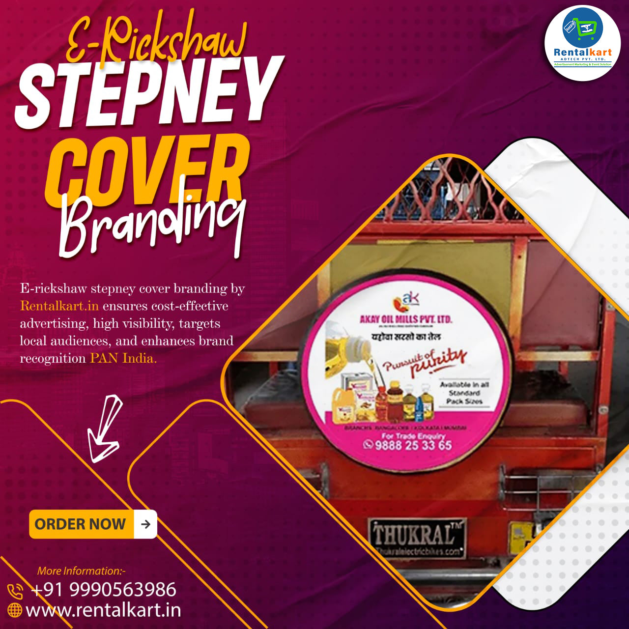 E-Rickshaw Stepney Cover Branding with Installation in Jalandhar