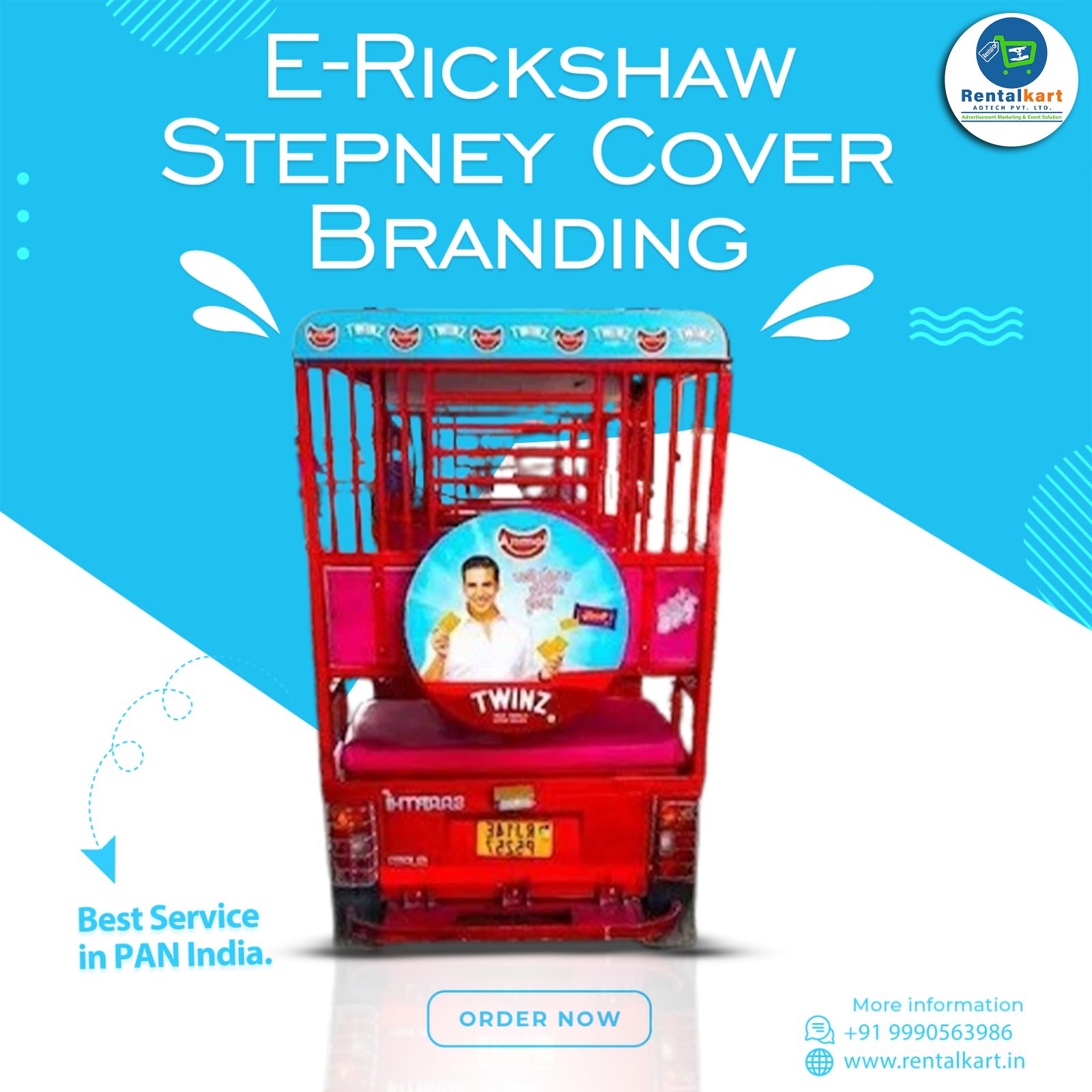 E-Rickshaw Stepney Cover Branding with Installation in Jalandhar