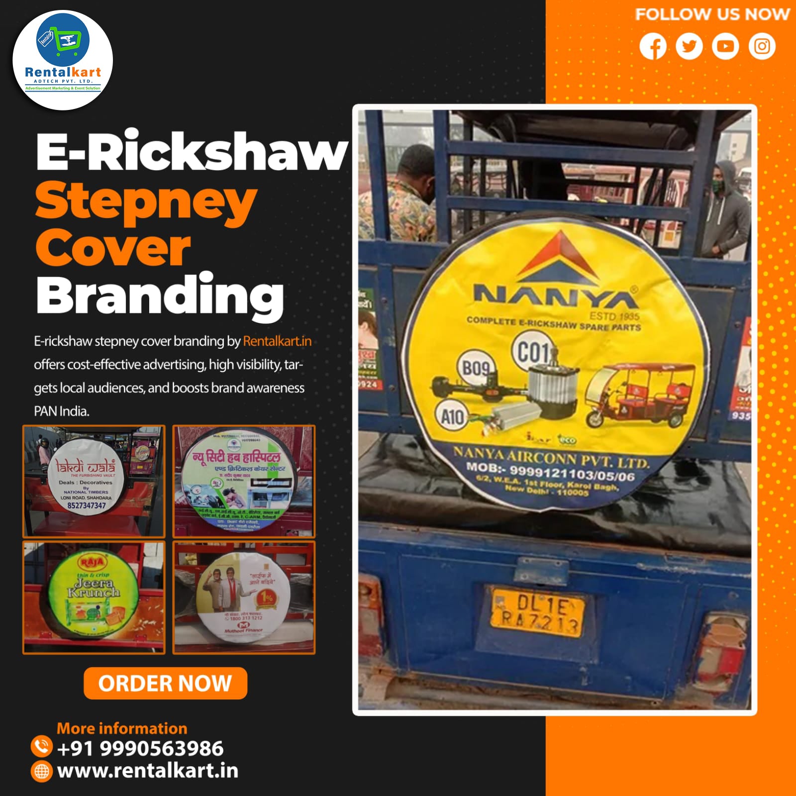 E-Rickshaw Stepney Cover Branding with Installation in Chennai