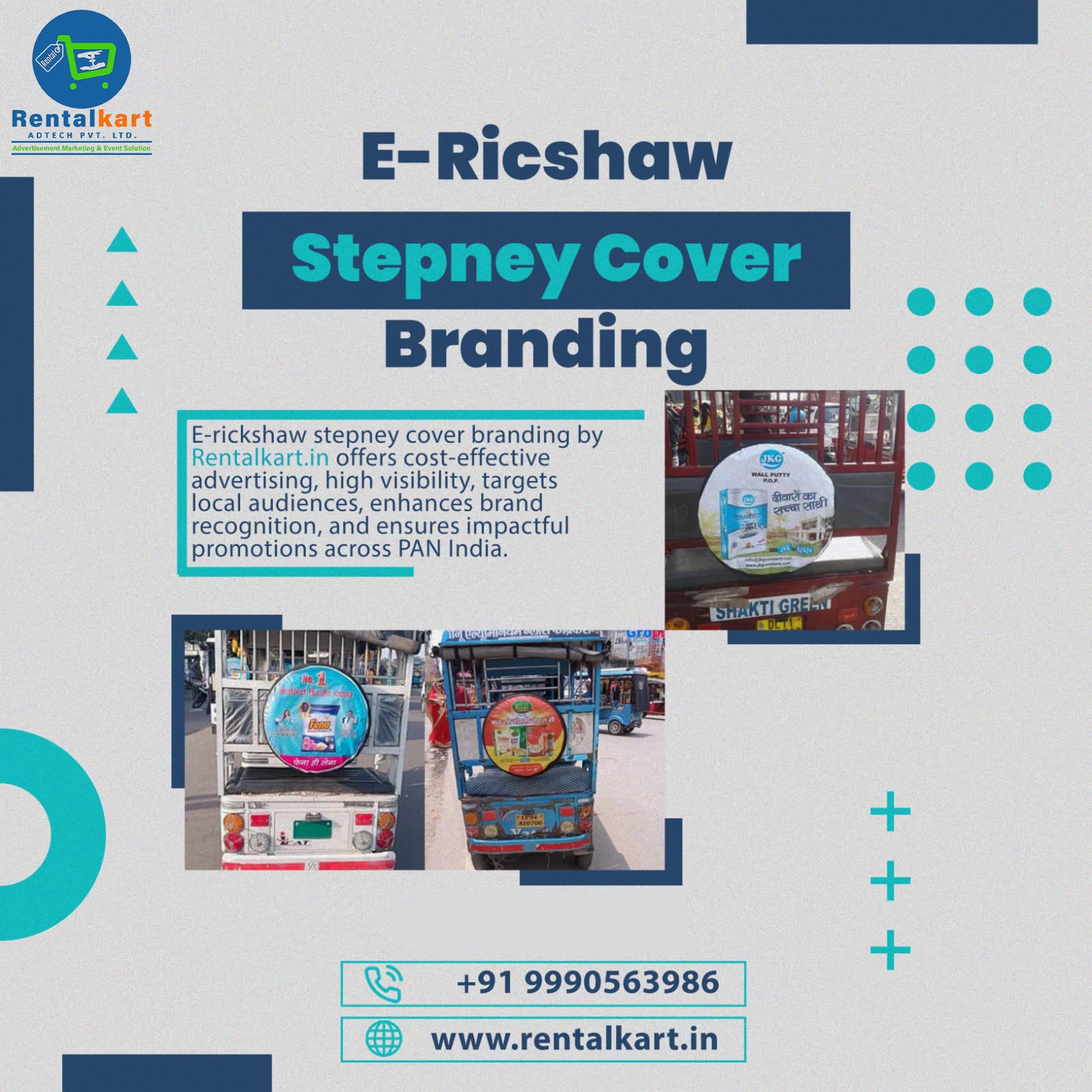 E-Rickshaw Stepney Cover Branding with Installation in Ghaziabad