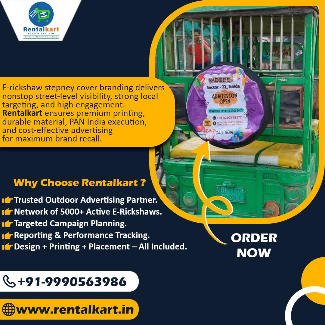 E-Rickshaw Stepney Cover Branding with Installation in Ghaziabad