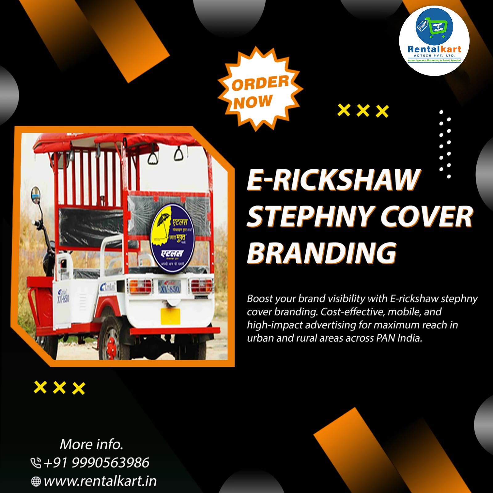 E-Rickshaw Stepney Cover Branding with Installation in Kota