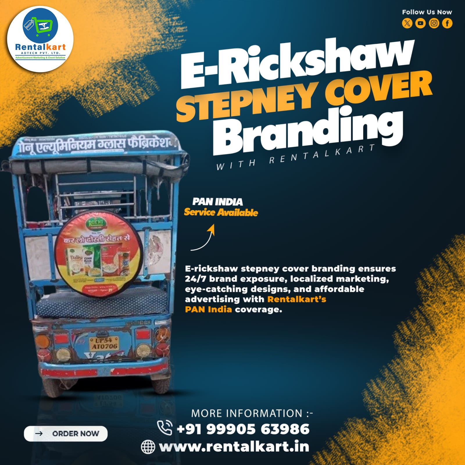 E-Rickshaw Stepney Cover Branding with Installation in Kolkata