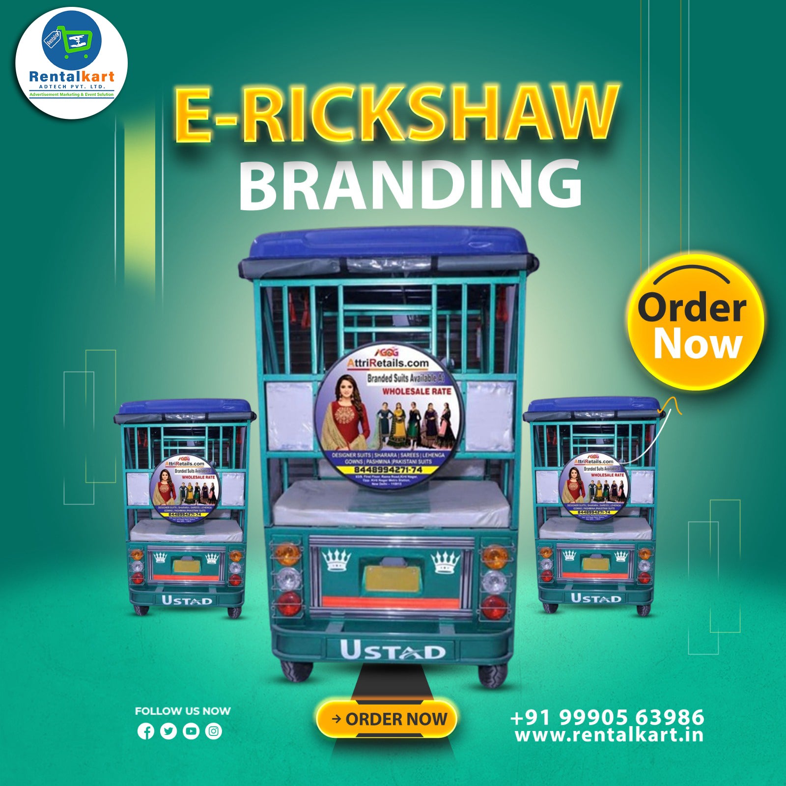 E-Rickshaw Stepney Cover Branding with installation in Raipur