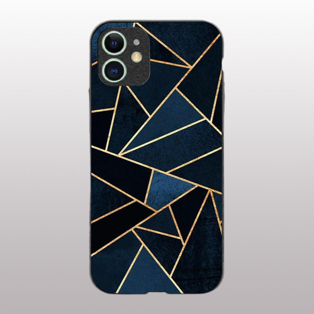 Elite Blue Geometric pattern phone case for iphone 12 mini|Glass case