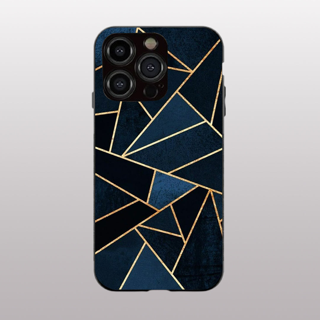 Elite Blue Geometric pattern phone  case for iphone 12 pro max |Glass case
