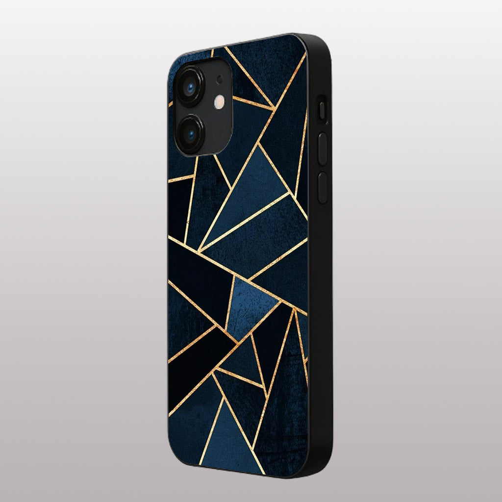 Elite Blue Geometric pattern phone case for iphone 11| Glass case