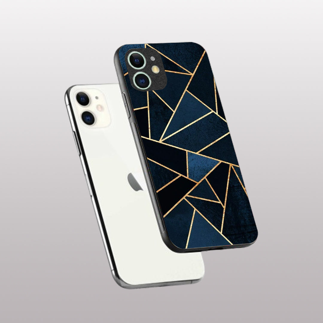 Elite Blue Geometric pattern phone case for iphone 12|Glass case