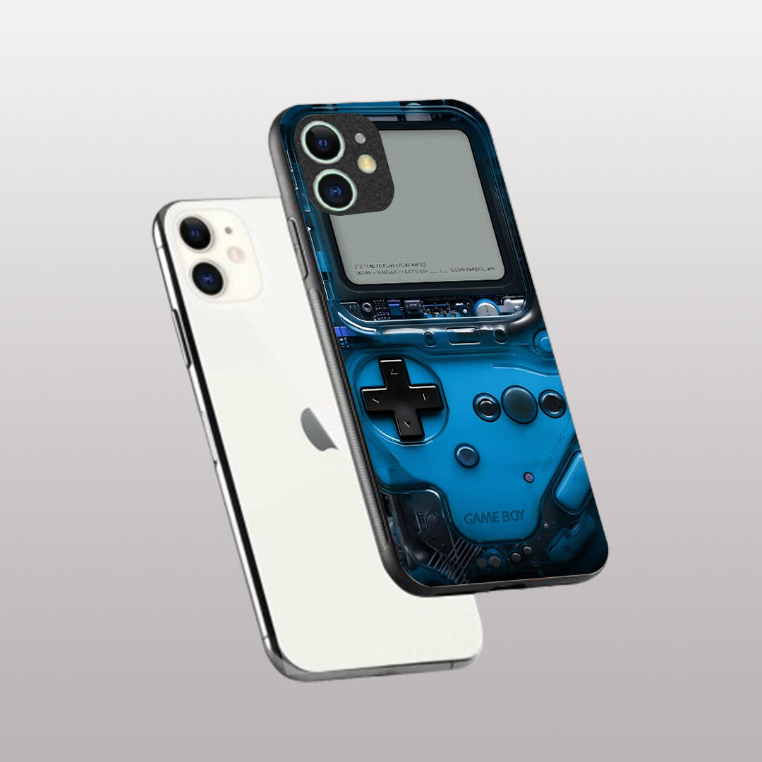 Game Boy Classic Blue pattern phone case for iphone 12 |Glass case