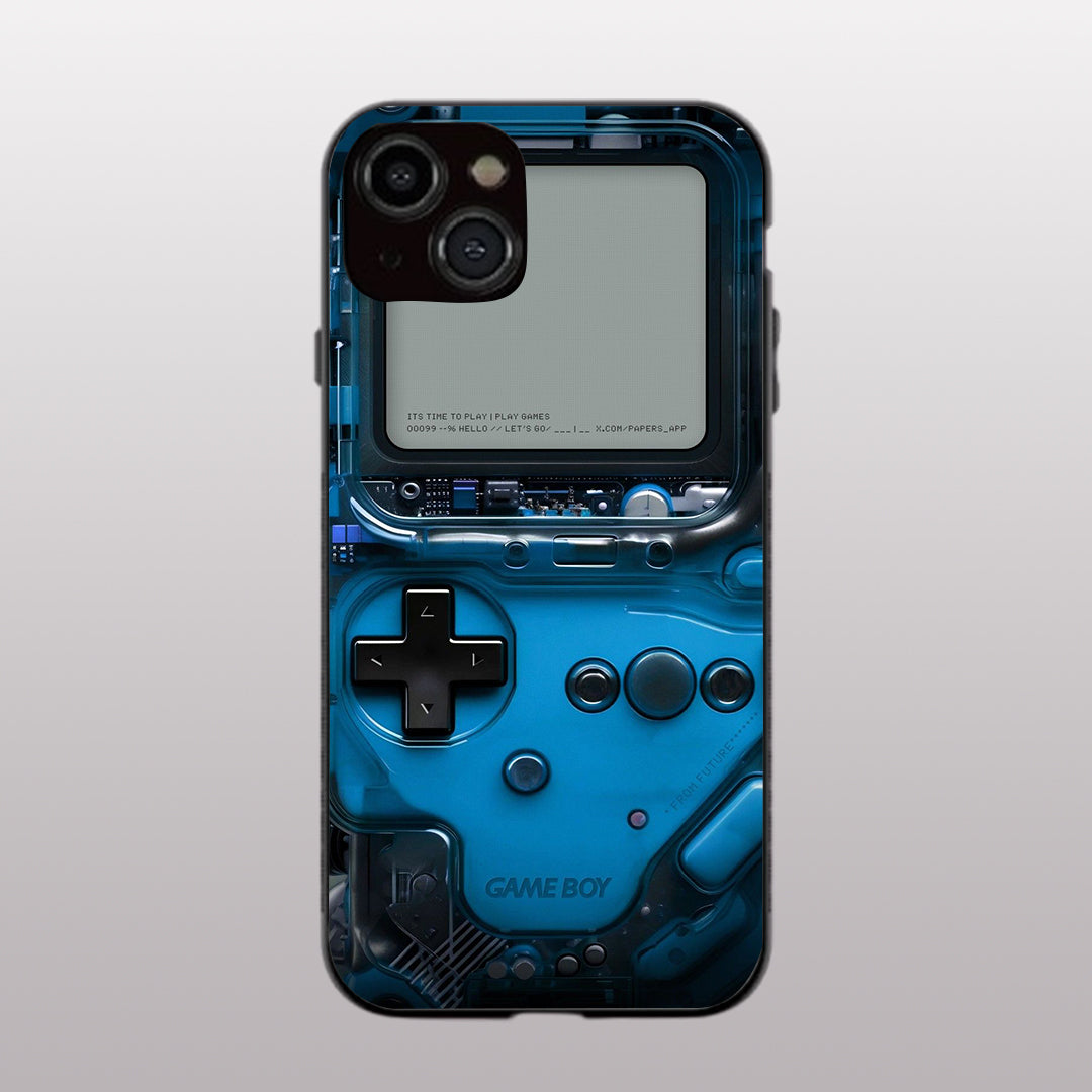 Game Boy Classic Blue pattern phone case for iphone 14 | Glass case