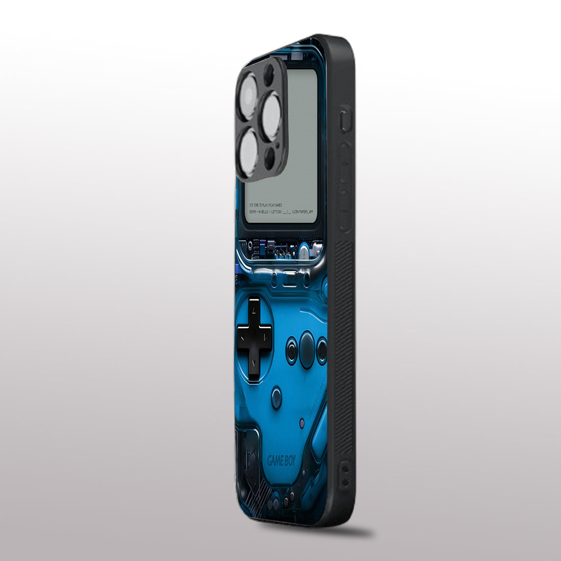 Game Boy Classic Blue pattern phone case for iphone 12 pro | Glass case