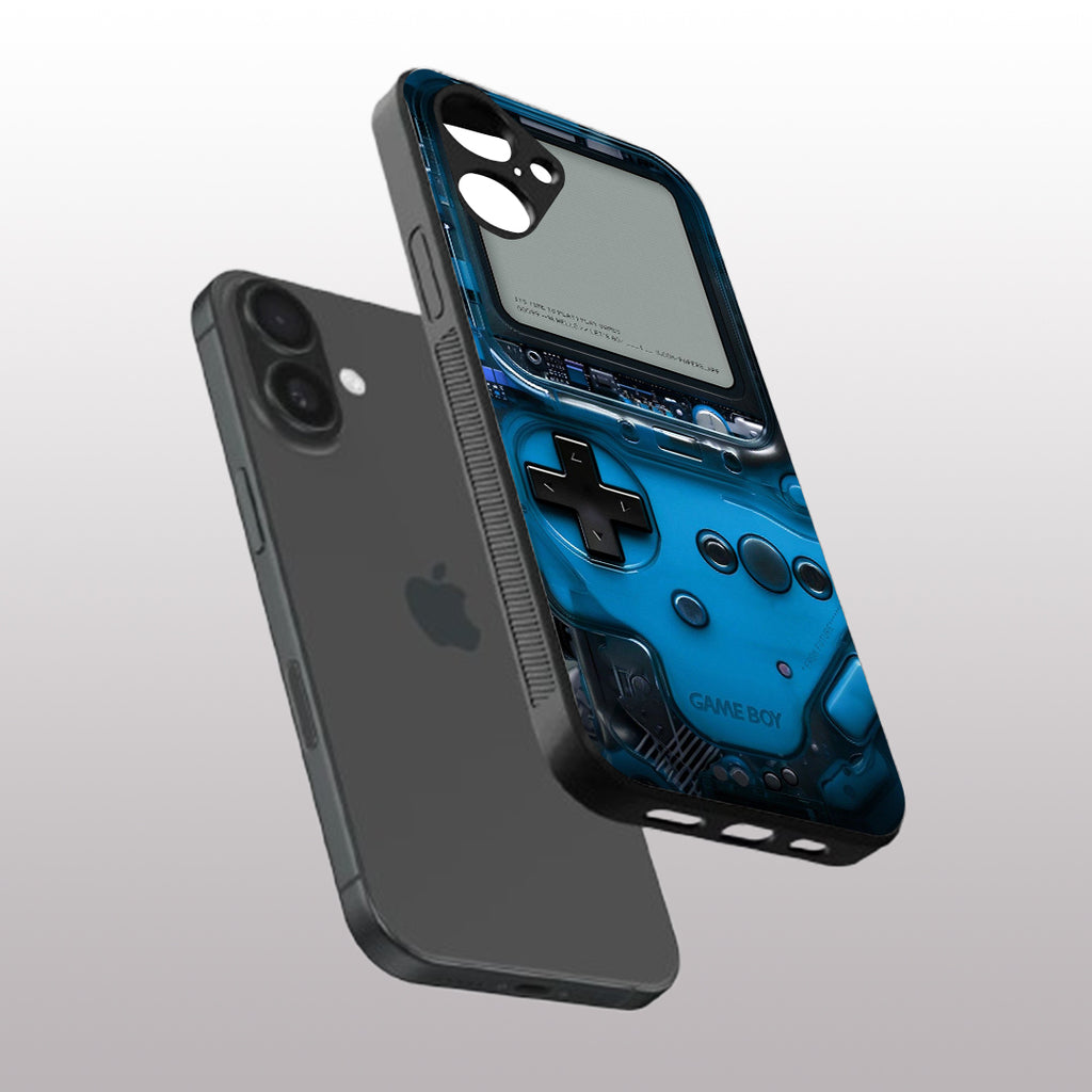 Game Boy Classic Blue pattern phone case for iphone 16 | Glass case