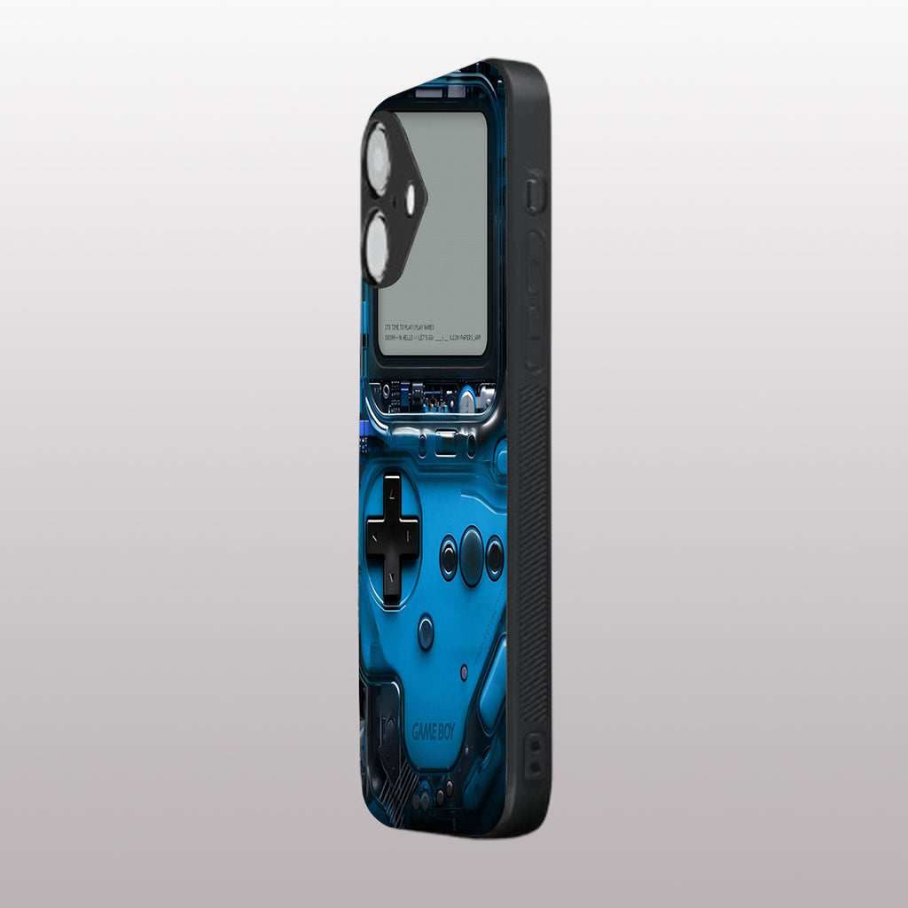 Game Boy Classic Blue pattern phone case for iphone 16 | Glass case