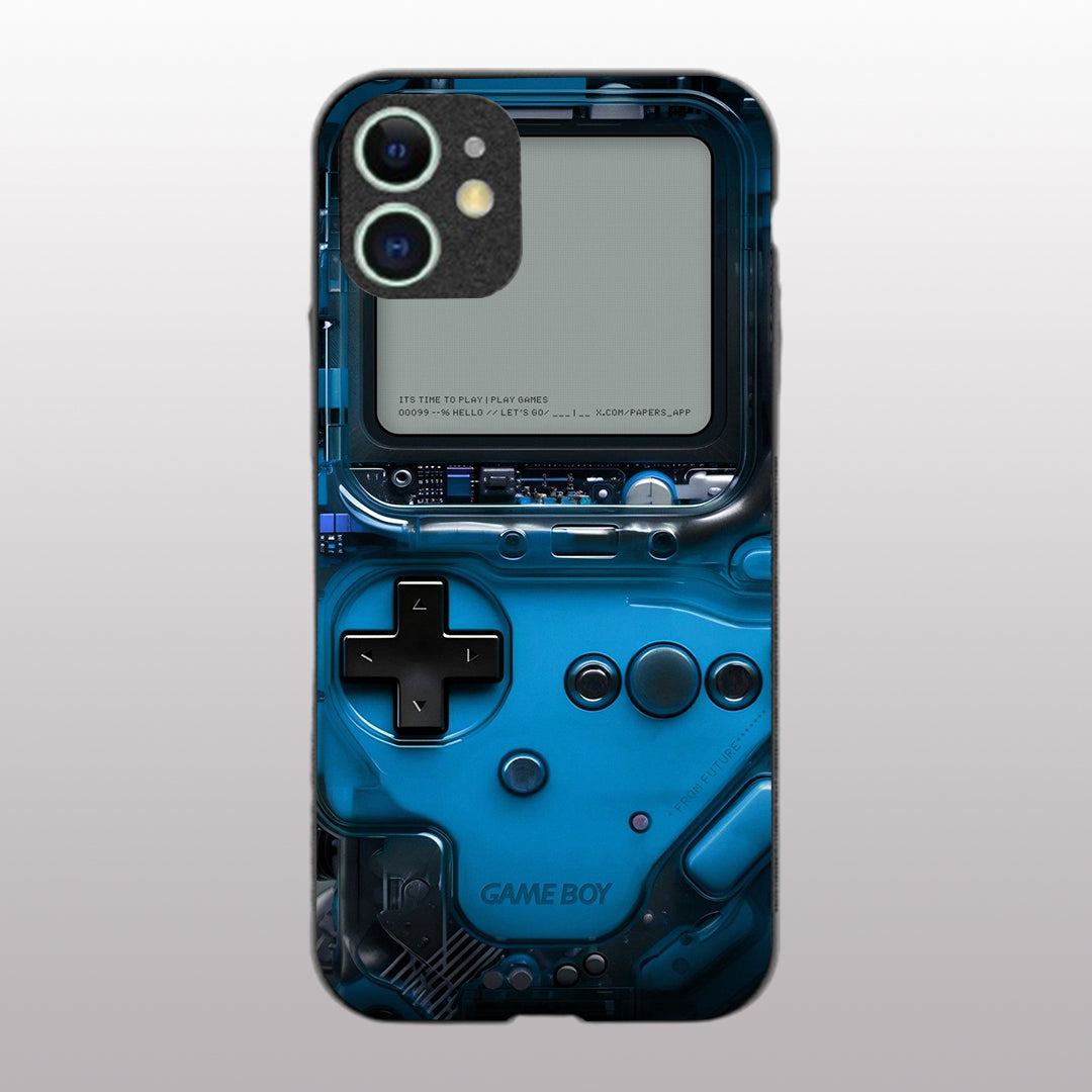 Game Boy Classic Blue pattern phone case for iphone 12 |Glass case