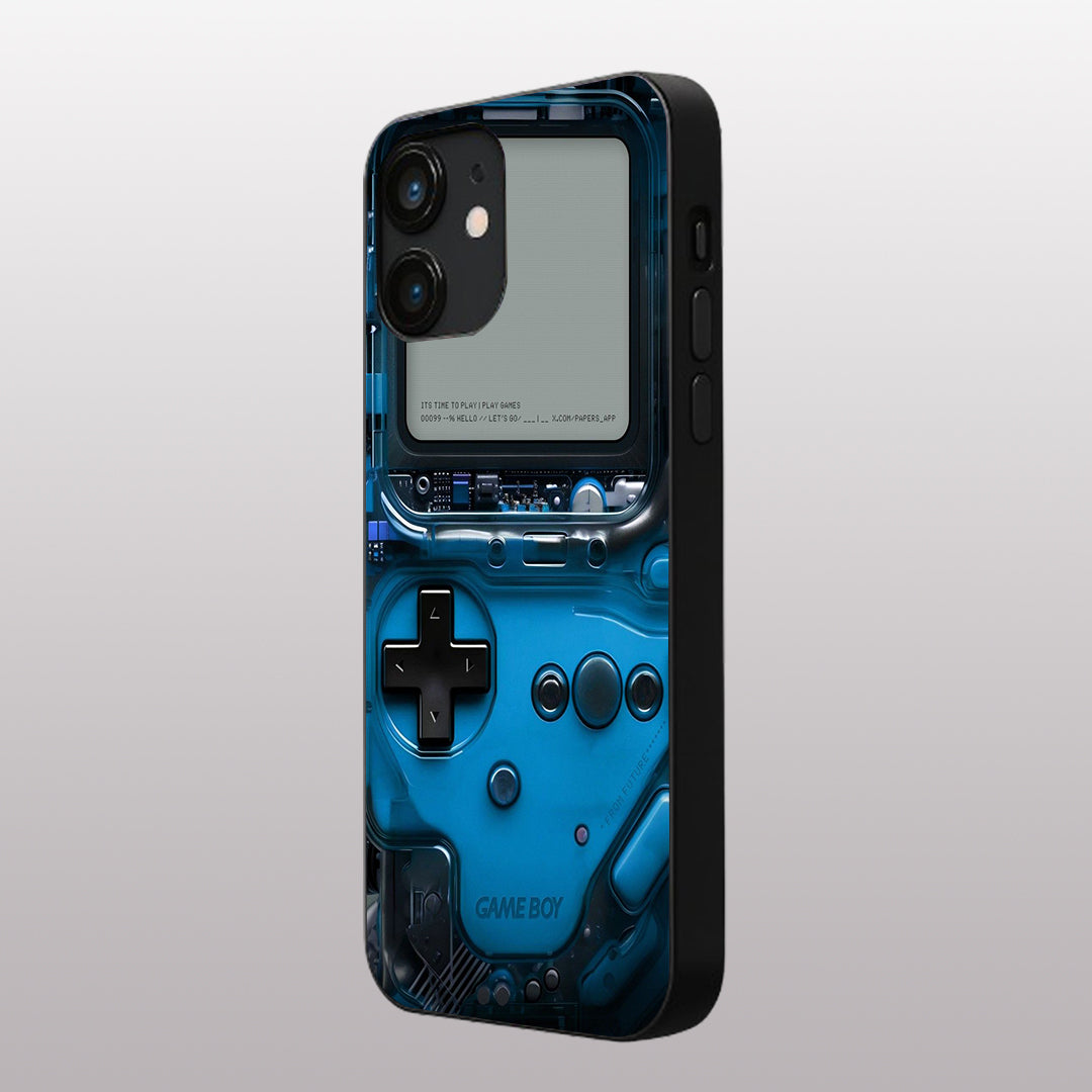 Game Boy Classic Blue pattern phone case for iphone 12 |Glass case