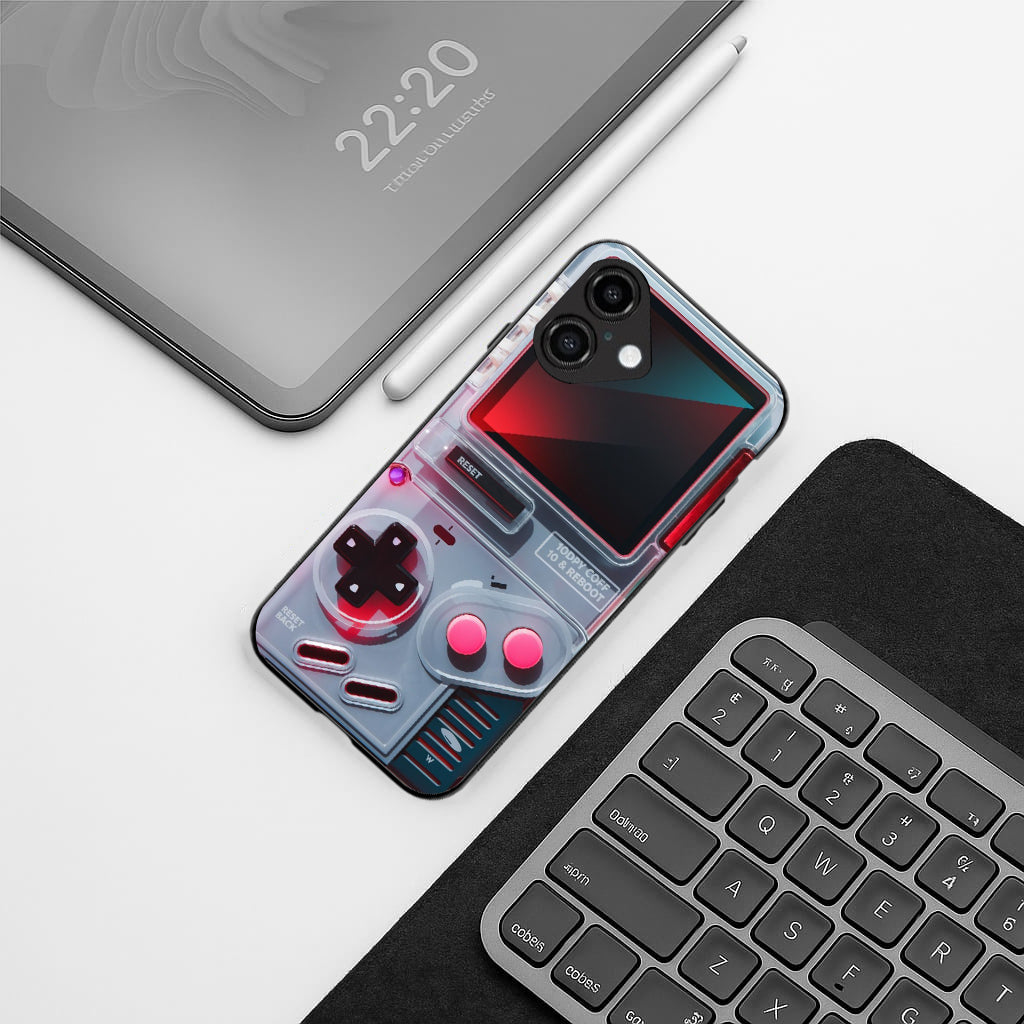 Game Boy Classic Grey pattern phone case for iphone 16 | Glass case