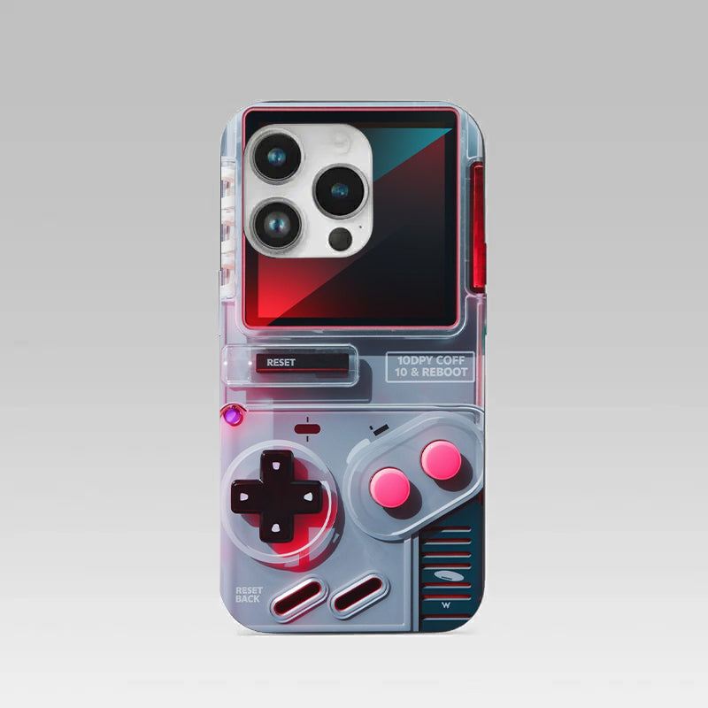 Game Boy Classic Grey pattern phone case for iphone 16 pro | Glass case