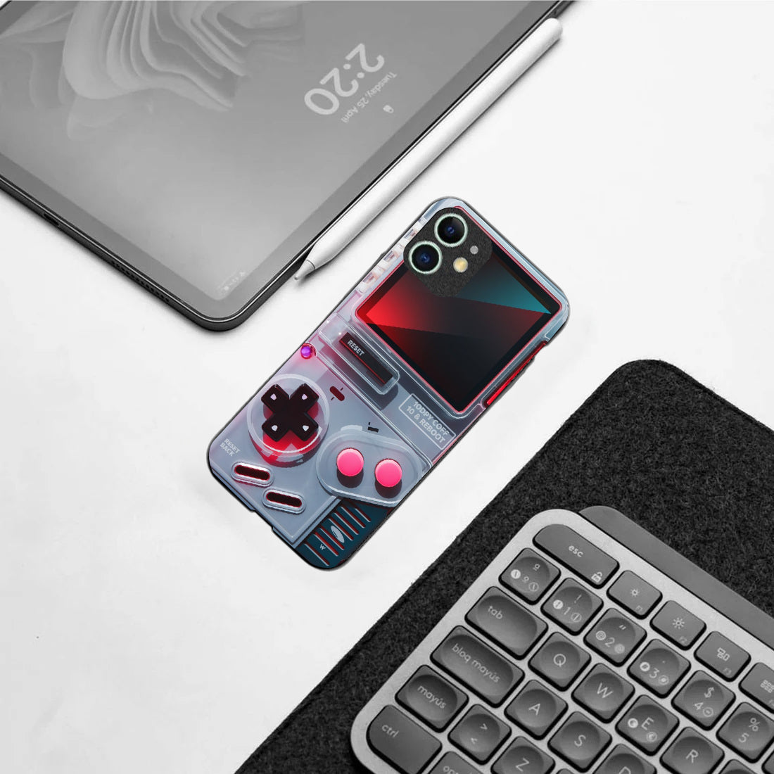 Game Boy Classic Grey pattern phone case for iphone 12|Glass case